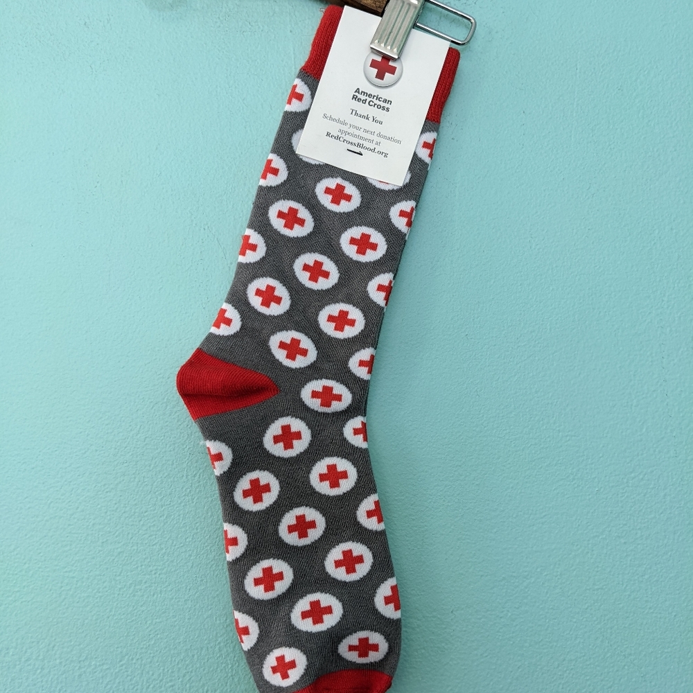 Red Cross Novelty Socks One Size - Picture 1 of 3